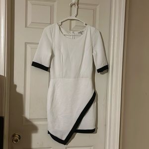 Women’s black and white asymmetrical dress